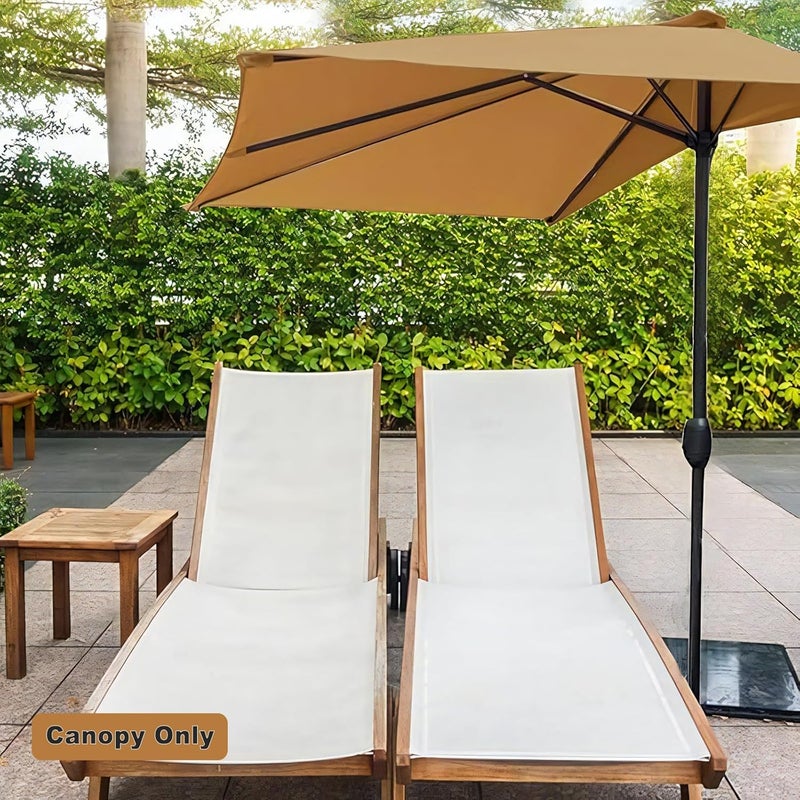 GLDDFDG Patio Umbrella Replacement Canopy - 9ft 5 Ribs Outdoor Half Umbrella Replacement Canopy, Table Market Yard Umbrella Replacement Top Cover for Garden/Deck/Pool & Beach (Only Canopy) - Image 2
